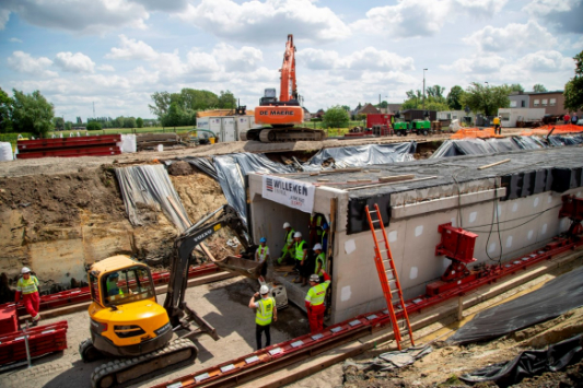 Inschuiven fietstunnel
