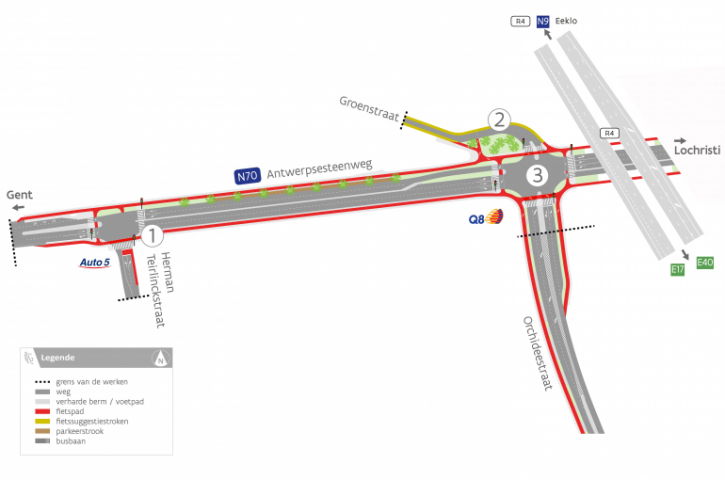 Aanpassingen van Herman Teirlinckstraat tot kruispunt Orchideestraat